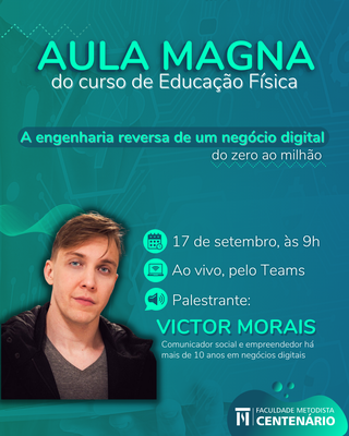 Aula Magna do curso de Educação Física será no dia 17 de setembro Aula Magna do curso de Educação Física será no dia 17 de setembro