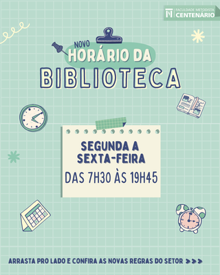 Biblioteca do IMC têm novo horário de atendimento. Confira! Biblioteca do IMC têm novo horário de atendimento. Confira!