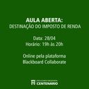 Curso de Ciências Contábeis promove aula online sobre destinação do Imposto de Renda