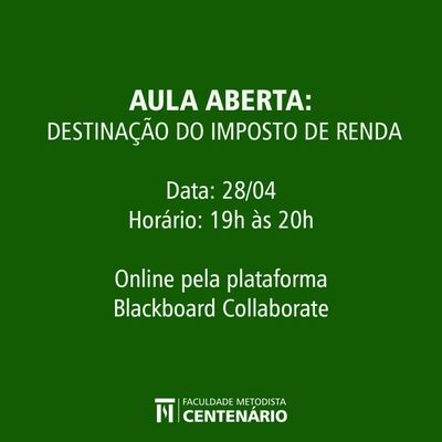 Curso de Ciências Contábeis promove aula online sobre destinação do Imposto de Renda Curso de Ciências Contábeis promove aula online sobre destinação do Imposto de Renda