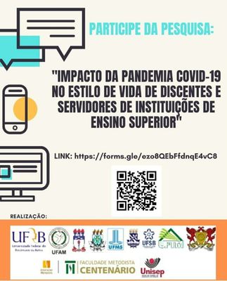 Faculdade Metodista Centenário participa de pesquisa sobre o impacto da pandemia da COVID-19 Faculdade Metodista Centenário participa de pesquisa sobre o impacto da pandemia da COVID-19
