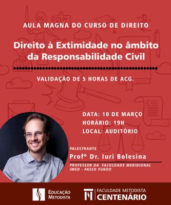 FMC convida comunidade acadêmica e público em geral para Aula Magna do Curso de Direito FMC convida comunidade acadêmica e público em geral para Aula Magna do Curso de Direito