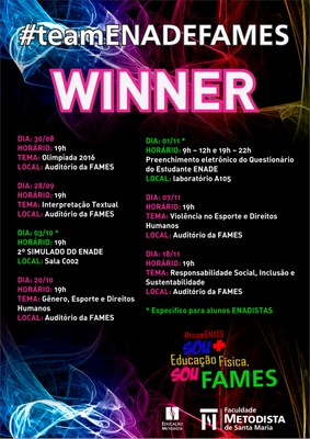 Acadêmicos de Educação Física participarão do Winner Acadêmicos de Educação Física participarão do Winner