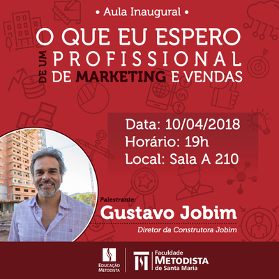 Aula Inaugural da pós em Marketing e Vendas será no dia 10 de abril Aula Inaugural da pós em Marketing e Vendas será no dia 10 de abril