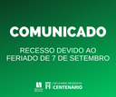 COMUNICADO – RECESSO