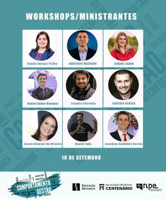 Confira quem são os ministrantes dos workshops da 3ª Semana Acadêmica e Jornada de Pesquisa e Extensão dos Cursos de Administração e Ciências Contábeis Confira quem são os ministrantes dos workshops da 3ª Semana Acadêmica e Jornada de Pesquisa e Extensão dos Cursos de Administração e Ciências Contábeis