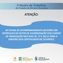 Emissão de certificados da II Mostra de Trabalhos da Cátedra de Direitos Humanos