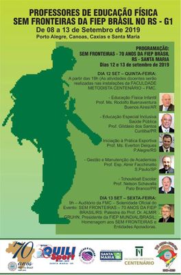 Inscrições abertas para o projeto “Profissionais da Educação Física sem Fronteiras”, da FIEP Brasil Inscrições abertas para o projeto “Profissionais da Educação Física sem Fronteiras”, da FIEP Brasil