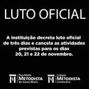 NOTA DE FALECIMENTO E CANCELAMENTO DAS ATIVIDADES