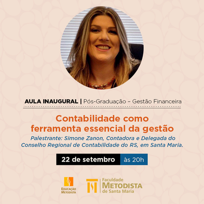 Palestra marcará aula inaugural da pós-graduação em Gestão Financeira da Faculdade Metodista Palestra marcará aula inaugural da pós-graduação em Gestão Financeira da Faculdade Metodista