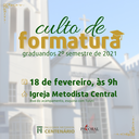 Pastoral convida para culto de formatura nesta sexta, 18/02