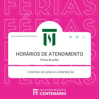 Período de Férias - Saiba os horários de atendimento dos setores do IMC Período de Férias - Saiba os horários de atendimento dos setores do IMC