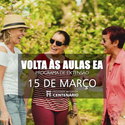 Programa de Extensão Eterno Aprendiz volta às aulas na segunda (15) e está com matrículas abertas Programa de Extensão Eterno Aprendiz volta às aulas na segunda (15) e está com matrículas abertas