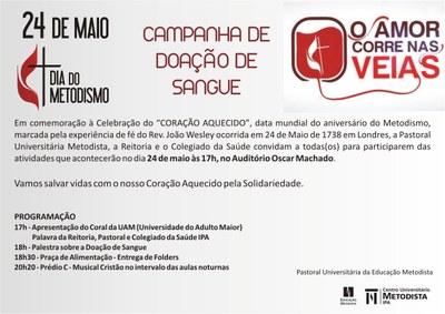 Celebração “Coração Aquecido” ocorrerá nesta terça-feira (24/05) Celebração “Coração Aquecido” ocorrerá nesta terça-feira (24/05)