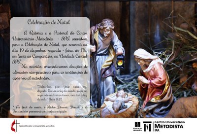 Celebração de Natal ocorre na próxima segunda-feira (19) Celebração de Natal ocorre na próxima segunda-feira (19)