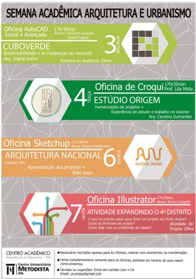 Curso de Arquitetura e Urbanismo do IPA promove Semana Acadêmica Curso de Arquitetura e Urbanismo do IPA promove Semana Acadêmica