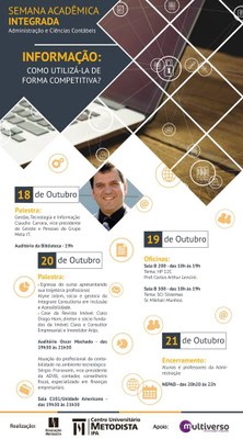Cursos de Administração e Ciências Contáveis promoverão Semana Acadêmica Integrada Cursos de Administração e Ciências Contáveis promoverão Semana Acadêmica Integrada
