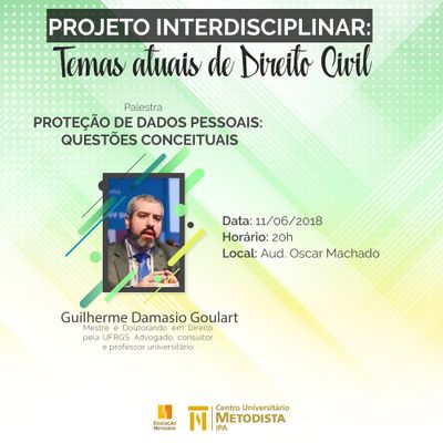 Curso de Direito promove palestra sobre proteção de dados pessoais Curso de Direito promove palestra sobre proteção de dados pessoais