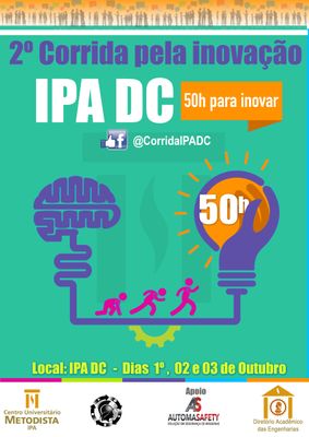 2ª Corrida pela Inovação IPA DC será realizada nos dias 1, 2 e 3 de outubro 2ª Corrida pela Inovação IPA DC será realizada nos dias 1, 2 e 3 de outubro