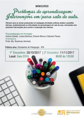 Minicurso Problemas de Aprendizagem Minicurso Problemas de Aprendizagem