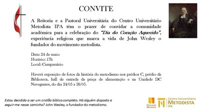 IPA promove atividade em Comemoração do Dia do Metodismo IPA promove atividade em Comemoração do Dia do Metodismo