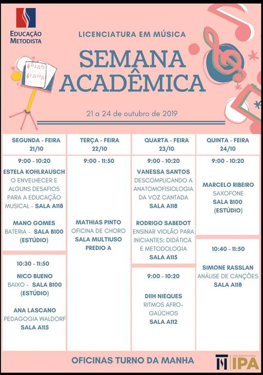 Semana academica outubro manha