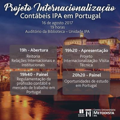 Curso de Ciências Contábeis promove Projeto de Internacionalização Curso de Ciências Contábeis promove Projeto de Internacionalização