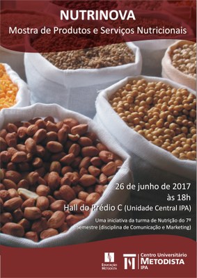 Curso de Nutrição promove Nutrinova – Mostra de produtos e serviços nutricionais Curso de Nutrição promove Nutrinova – Mostra de produtos e serviços nutricionais