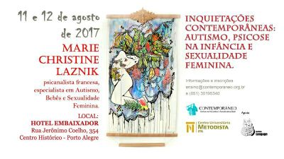 IPA promove a Jornada com a psicanalista francesa Marie Christine Laznik IPA promove a Jornada com a psicanalista francesa Marie Christine Laznik