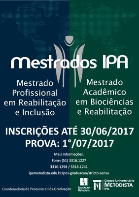 IPA está com inscrições abertas para Mestrados IPA está com inscrições abertas para Mestrados