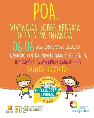IPA promove palestra “Vivências sobre apraxia de fala na infância” IPA promove palestra “Vivências sobre apraxia de fala na infância”