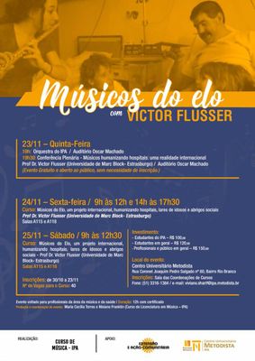 Curso de Música abre inscrições para Músicos do Elo com Victor Flusser Curso de Música abre inscrições para Músicos do Elo com Victor Flusser