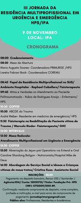 III Jornada do PRIMURGE ocorre no próximo dia 9 III Jornada do PRIMURGE ocorre no próximo dia 9