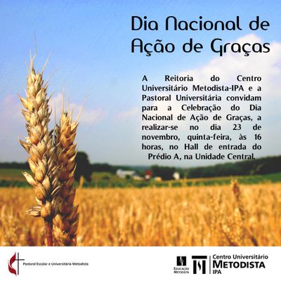 IPA celebra Ação de Graças na próxima quinta-feira (23) IPA celebra Ação de Graças na próxima quinta-feira (23)