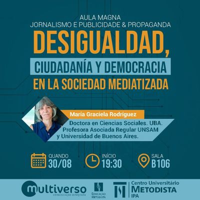 Aula Magna dos cursos de Comunicação recebe pesquisadora argentina Aula Magna dos cursos de Comunicação recebe pesquisadora argentina