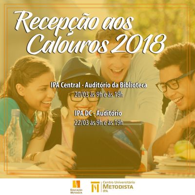 IPA recepciona alunos em 20 e 22 de março IPA recepciona alunos em 20 e 22 de março
