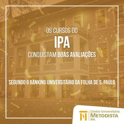 Cursos do IPA mantêm boas avaliações no Ranking Universitário da Folha (RUF) Cursos do IPA mantêm boas avaliações no Ranking Universitário da Folha (RUF)