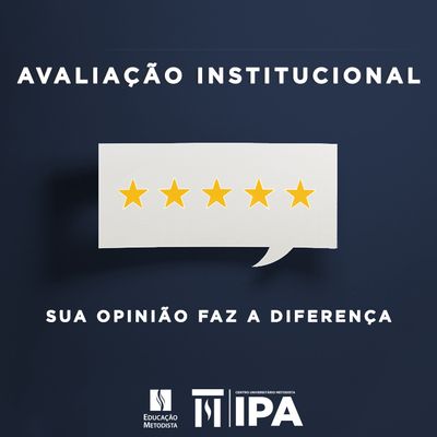 IPA disponibiliza questionário de Avaliação Institucional até o dia 30 de novembro. Participe! IPA disponibiliza questionário de Avaliação Institucional até o dia 30 de novembro. Participe!
