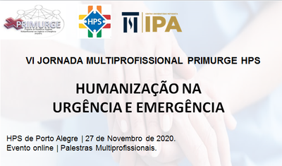 IPA e HPS abrem inscrição para a VI Jornada Multidisciplinar PRIMURGE IPA e HPS abrem inscrição para a VI Jornada Multidisciplinar PRIMURGE