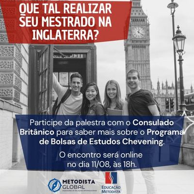 Assessoria de Relações Internacionais promove palestra sobre mestrado na Inglaterra Assessoria de Relações Internacionais promove palestra sobre mestrado na Inglaterra