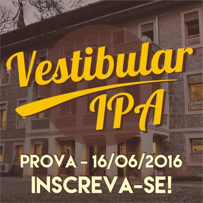 IPA realiza Vestibular de Inverno no dia 16 de Junho IPA realiza Vestibular de Inverno no dia 16 de Junho