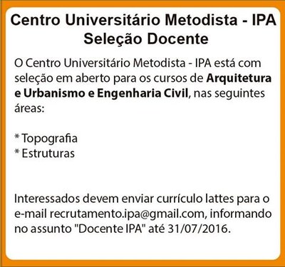 Tem vaga no IPA! Tem vaga no IPA!