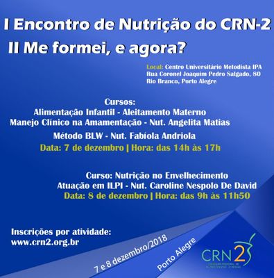 IPA recebe I Encontro de Nutrição do CRN-2 e II Me formei, e agora? IPA recebe I Encontro de Nutrição do CRN-2 e II Me formei, e agora?