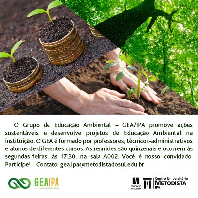 Participe do Grupo Institucional de Educação Ambiental - GEA/IPA Participe do Grupo Institucional de Educação Ambiental - GEA/IPA
